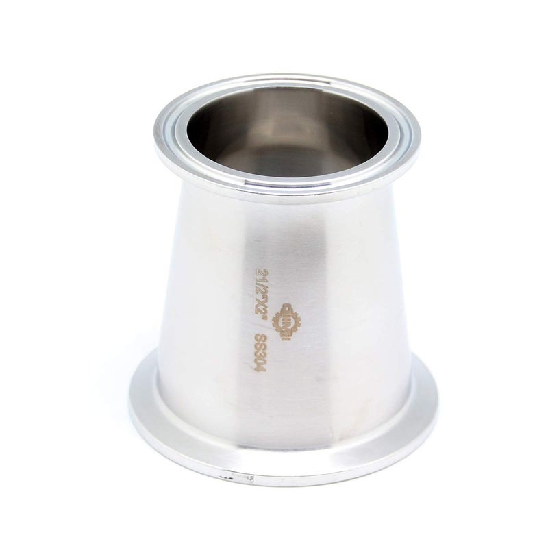 QiiMii Sanitary Fitting Reducer Fitting SS304 Tri Clamp Ferrule Style 2.5" Tube OD to 2" Tube OD (2.5 INCH X 2 INCH) - Image 5